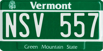 VT license plate NSV557