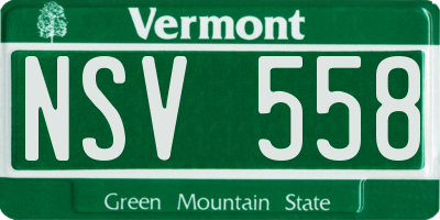 VT license plate NSV558