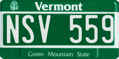 VT license plate NSV559