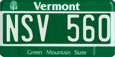 VT license plate NSV560