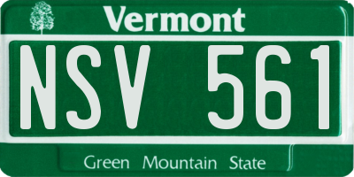 VT license plate NSV561