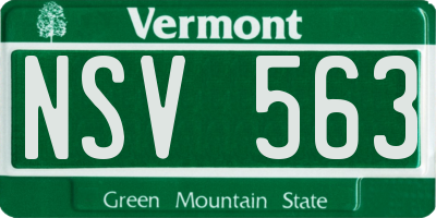 VT license plate NSV563
