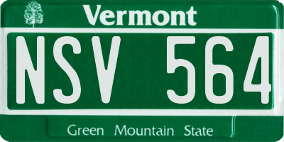 VT license plate NSV564