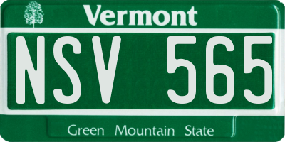 VT license plate NSV565
