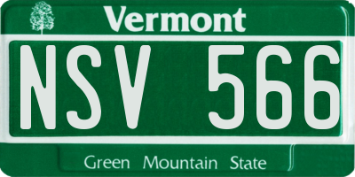 VT license plate NSV566