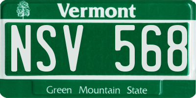 VT license plate NSV568