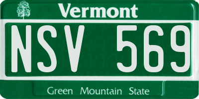 VT license plate NSV569