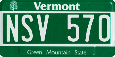 VT license plate NSV570