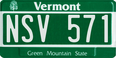 VT license plate NSV571
