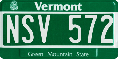 VT license plate NSV572