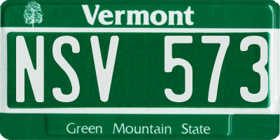VT license plate NSV573