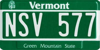 VT license plate NSV577