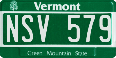 VT license plate NSV579