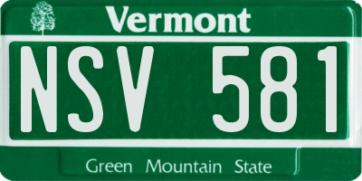 VT license plate NSV581