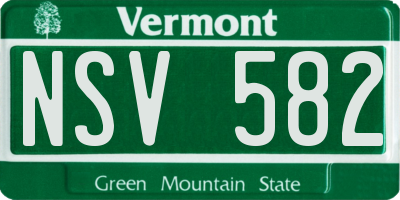 VT license plate NSV582