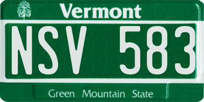 VT license plate NSV583