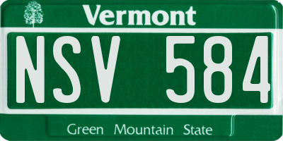 VT license plate NSV584