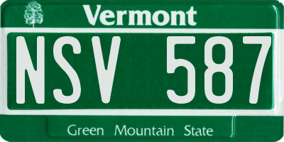 VT license plate NSV587
