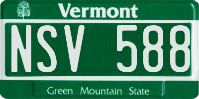 VT license plate NSV588