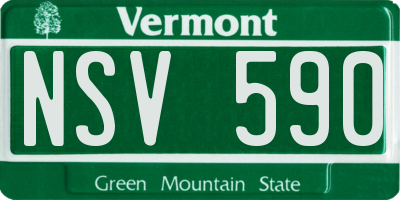 VT license plate NSV590