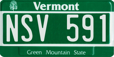 VT license plate NSV591