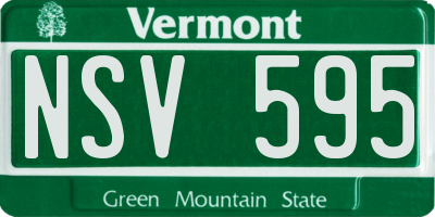 VT license plate NSV595