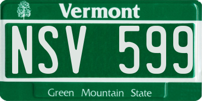 VT license plate NSV599