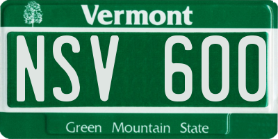 VT license plate NSV600