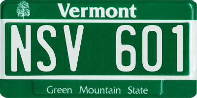 VT license plate NSV601