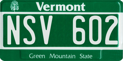 VT license plate NSV602