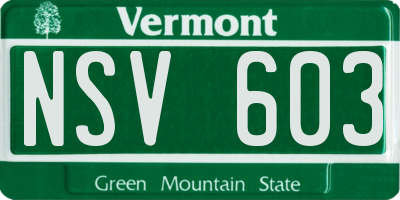 VT license plate NSV603