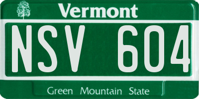 VT license plate NSV604
