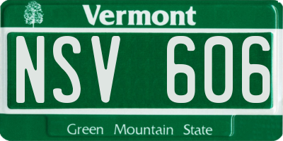 VT license plate NSV606