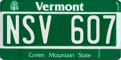 VT license plate NSV607
