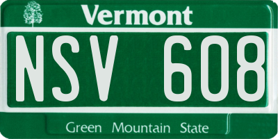 VT license plate NSV608