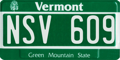 VT license plate NSV609
