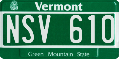 VT license plate NSV610