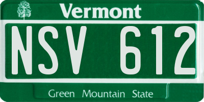 VT license plate NSV612