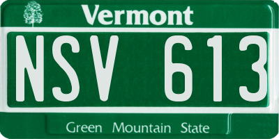 VT license plate NSV613