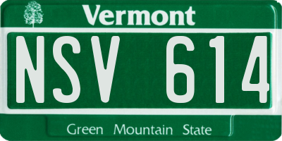 VT license plate NSV614