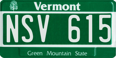 VT license plate NSV615