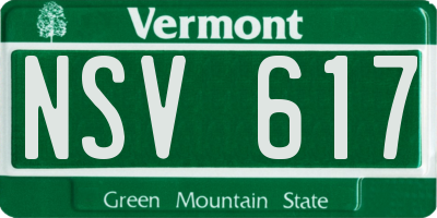 VT license plate NSV617