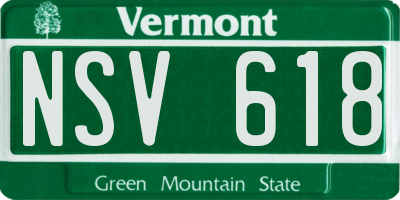 VT license plate NSV618