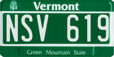 VT license plate NSV619