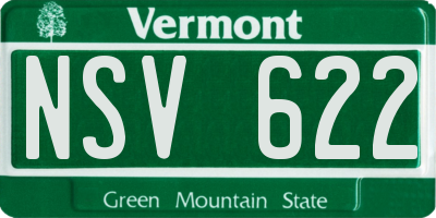 VT license plate NSV622