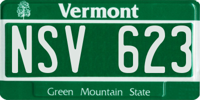 VT license plate NSV623