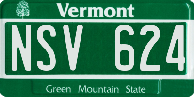 VT license plate NSV624