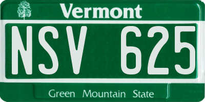 VT license plate NSV625
