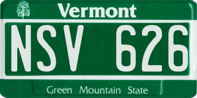 VT license plate NSV626