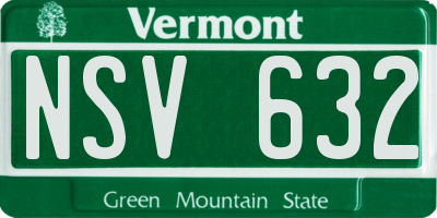 VT license plate NSV632